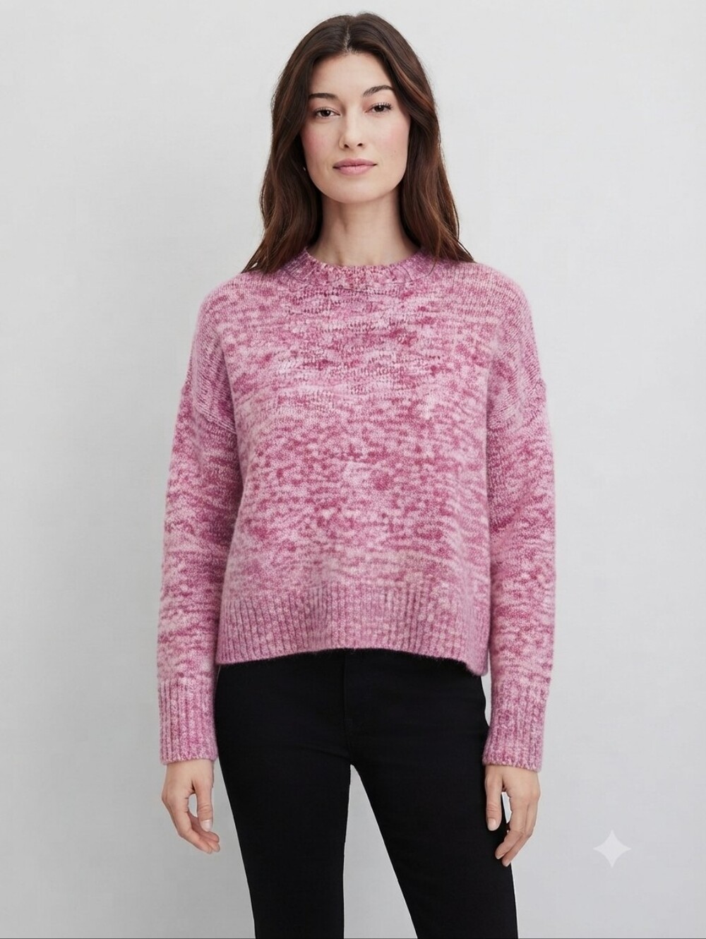 LOFT Cozy Mauve Dusty Pink Knit Marled Sweater Size Medium